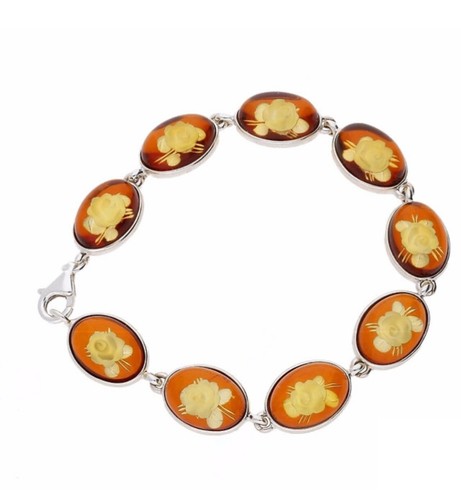 Amber carved cameo rose - cameo,