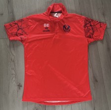 Mens Red St Helens O’Neills Rugby Polo Sports Shirt Size Medium player issued 