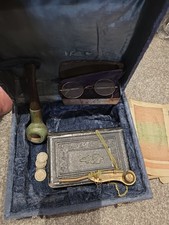 German WWI SMS Zähringen 1914 personal captain whistle in case, bible & pipe