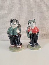Quail Pottery Golfer Cats Salt