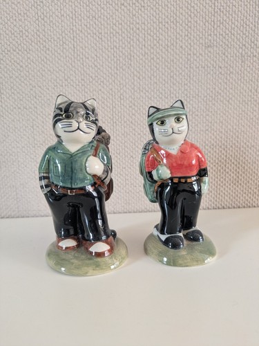 Quail pottery golfer - pottery, cats