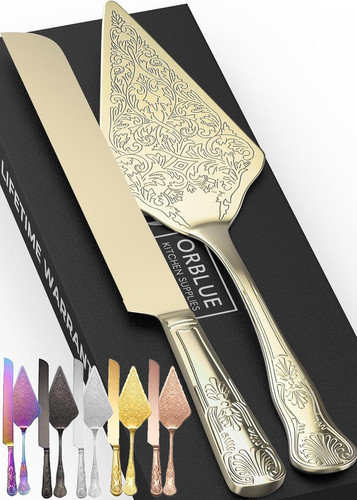Wedding cake knife and server - and,