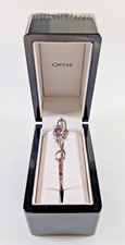 Lovely Ortak Sterling Silver & Amethyst Thistle Design Bangle. Boxed. Orkney
