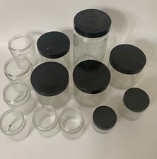 Lot of 13 Big Mouth Glass Jars