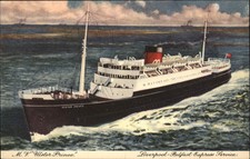 Imperial Line Steamship MV ULSTER PRINCE c1900s-20s Vintage Postcard