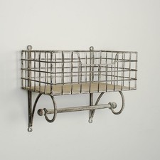 Shabby Chic Wire Metal Wall Shelf  Rail Industrial Rustic Bathroom Shelving Unit
