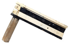 Vintage Wooden Football Rattle - Double Clacker - Black and White 1930's English