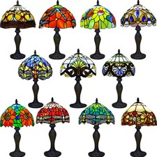 Tiffany-Style Table Lamp Handcrafted Art Stained Glass Bedside Lamps Desk Light