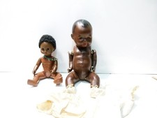 VINTAGE BISQUE HEAD BLACK DOLL