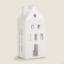 White Ceramic House Tealight