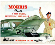 Morris Minor Series II 800cc OHV 1953-1954 UK Market Foldout Sales Brochure