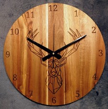 Large Acacia Wood Wall Clock