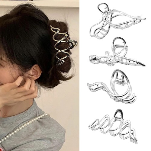 Large hair clips silver - large,