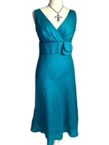 Monsoon dress silk blue womens - monsoon,