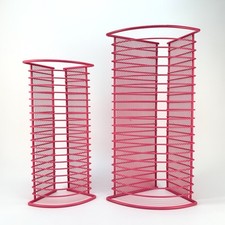 Pink Metal Wire CD and DVD Storage Tower Vintage 90s 00s Stand Rack for 20 Discs