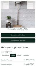 The Victoria High Level Cistern W/C ceramic toilet design wall high mounted 