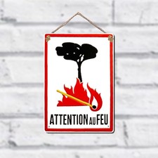 Metal wall sign attention de - -,
