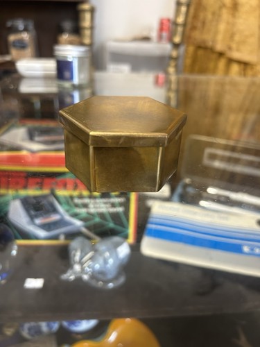 Vintage solid brass - solid, hexagonal