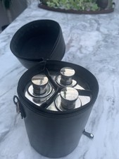 Vintage Hip Flask Trio In Case
