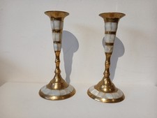 Pair of brass and mother of