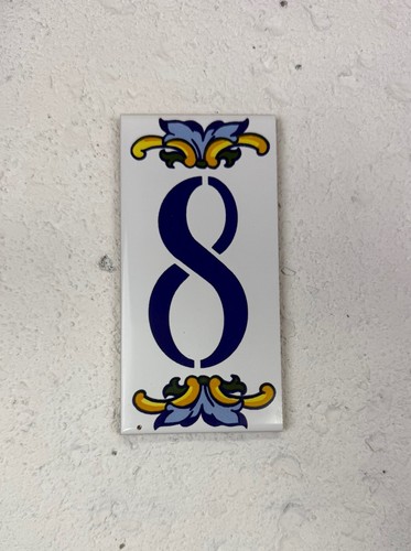 Vintage spanish ceramic number - vintage,