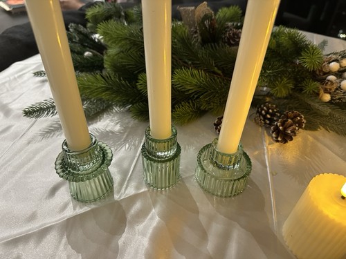 Three candle holders - three,