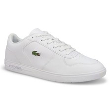 LACOSTE Mens White T-Base Leather Trainers UK 9.5 BRAND NEW