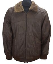 ORIGINAL REAL SHEEPSKIN LEATHER AVIATOR  BOMBER JACKET SIZE XL