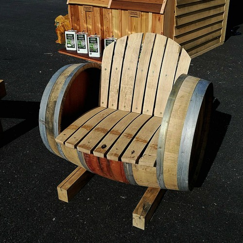 Oak wine barrel seat - wine,