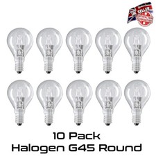 Halogen Golf Bulb 28w (40w) Round E14 SES G45 Eco Lamp Small Screw 10 Pack *UK*