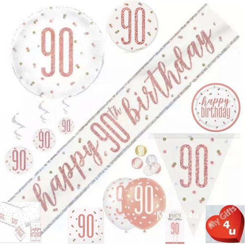Rose gold age 90th happy - rose, &
