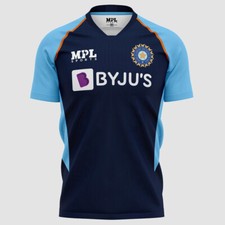 MPL India Cricket Training Jersey Shirt 2022, Navy/Sky, BCCI Official