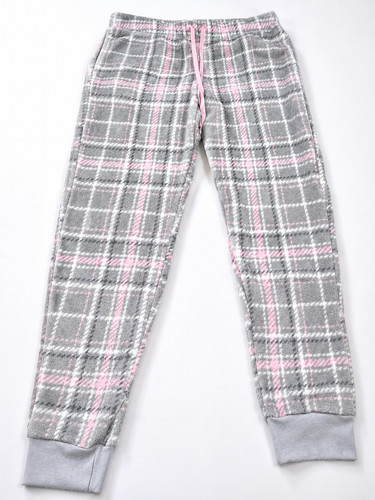 Cozy plaid fleece pajama pants - cozy,