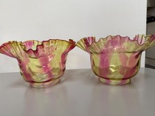 Pair of antique cranberry &