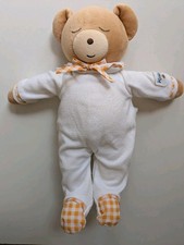 Kaloo 1998 Teddy Bear Soft Toy Sleeping -  White Sleep Suit - Gingham Print 