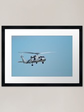 Sea king helicopter framed art - sea,