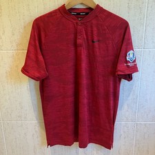 Nike Tiger Woods Red Camo Blade Zonal Cooling Golf Polo Shirt 2018 Ryder Cup M