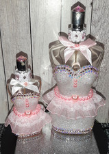 JEAN PAUL GAULTIER EMPTY "MOTHER & DAUGHTER" DISPLAY PERFUME BOTTLES 100ML/30ML