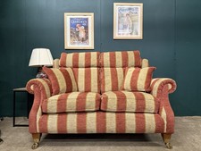 Parker Knoll Henley 2 Seater Sofa In Cuba Stripe Claret Sand Fabric.