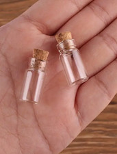 Tiny Glass Jars with Cork 2 X