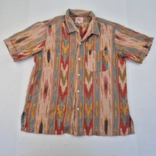 BATTENWEAR Shirt Large Multicoloured Men’s Aztec Ikat Patterned Short Sleeve