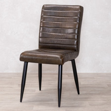 DARK OLIVE LEATHER DINING