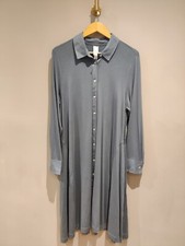 QVC MarlaWynne Wynne Layers Button Up Shirt Dress Blue Large RRP £58