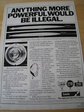 LUCAS RANGE OF DRIVING LAMPS RUSSELL BROOKES 1984 ADVERT APPROX A4 SIZE FILE L
