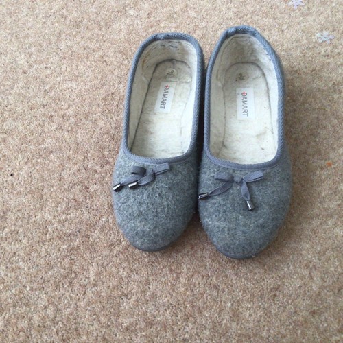 Damart ladies grey slippers - damart,