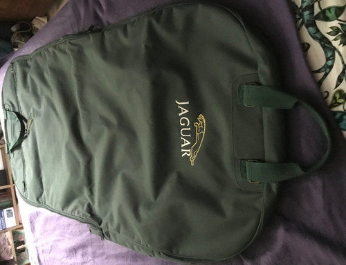 Jaguar cars green canvas suit - cars,