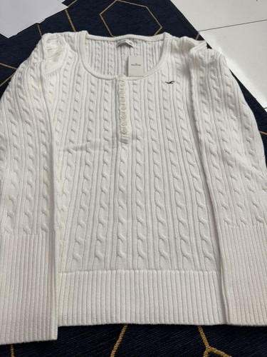 Hollister white cable knit - hollister,