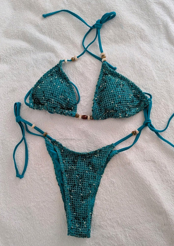 Turquoise crochet bikini - bikini, 2