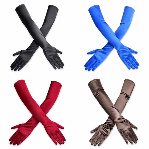 Women satin evening long elbow - women,