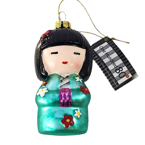Kokeshi doll glass ornament - kokeshi,